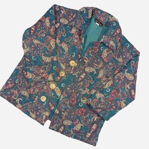 VTG Stan Herman Herbcraft Paisley Quilted Robe Jacket